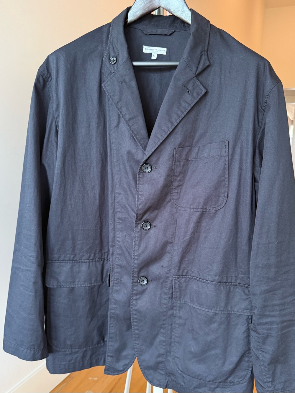 Engineered Garments Loiter Jacket Black Cotton Made in New York